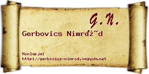Gerbovics Nimród névjegykártya