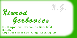 nimrod gerbovics business card